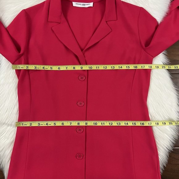 Amanda Uprichard Women's Size Small Red Raspberry Anaheim Drop Waist Dress - Picture 7 of 10